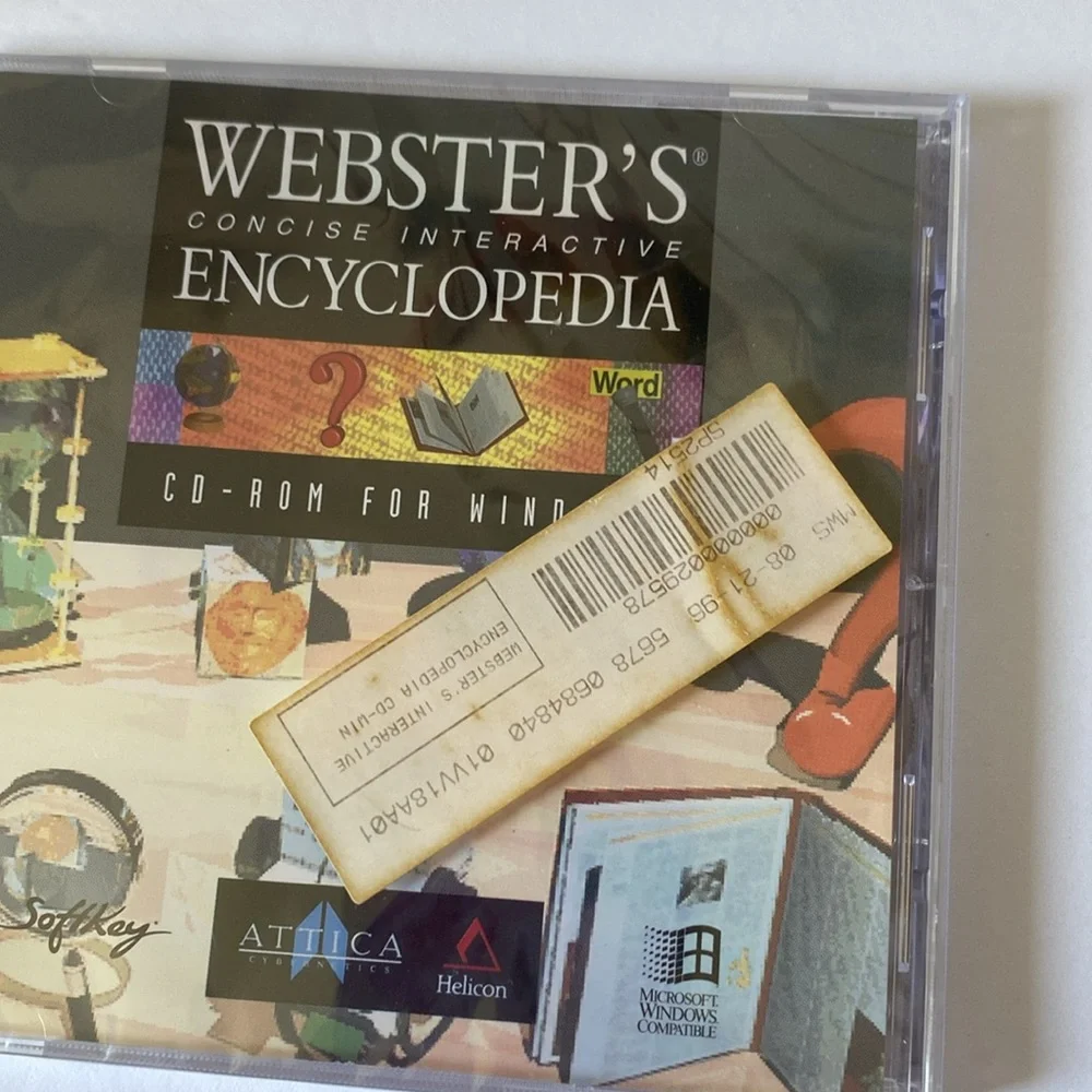 Vintage SEALED Websters Concise Interactive Encyclopedia CD for Windows